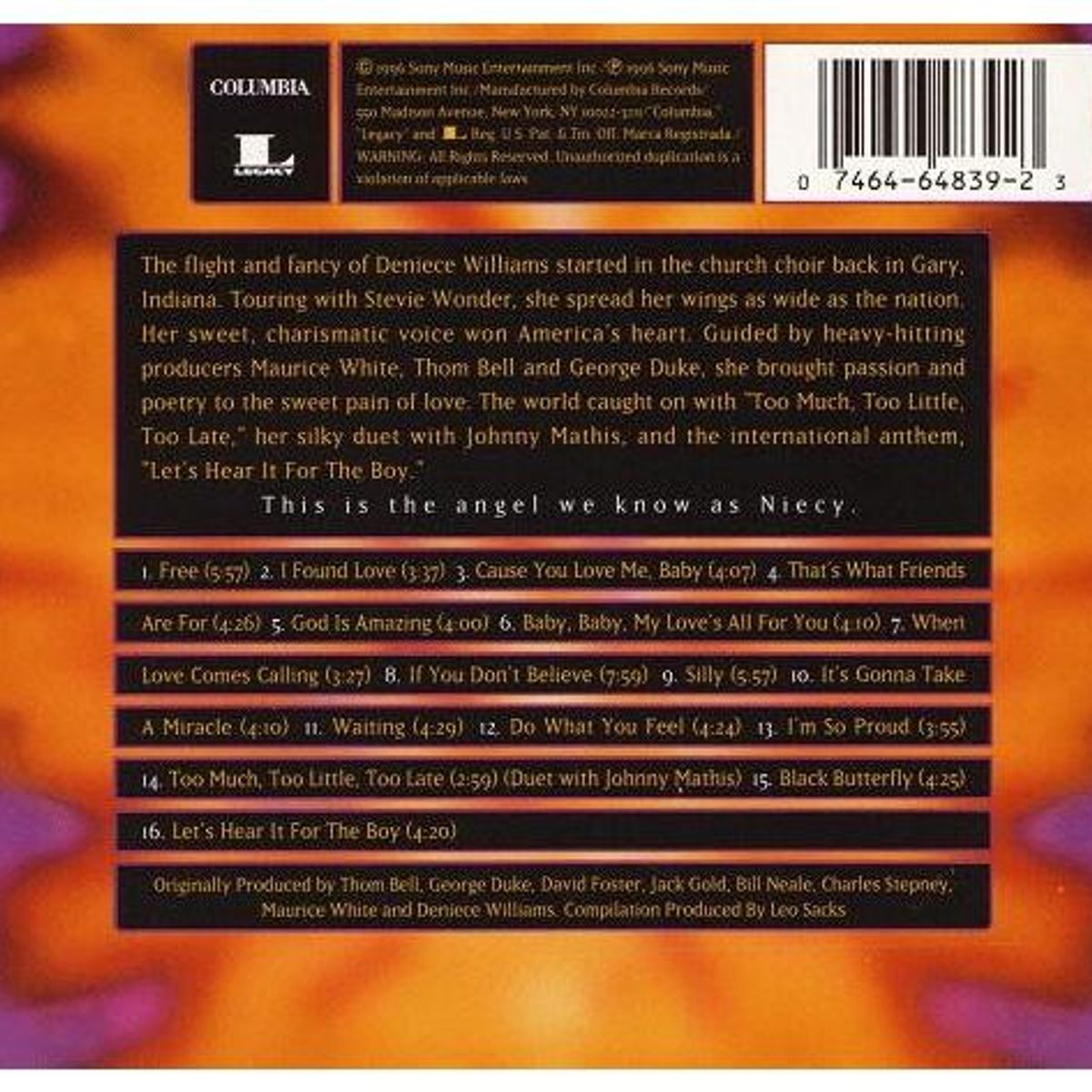 HITWAY MUSIC - DENIECE WILLIAMS-GONNA TAKE A MIRACLEBEST OF-CD HITWAYMUSIC