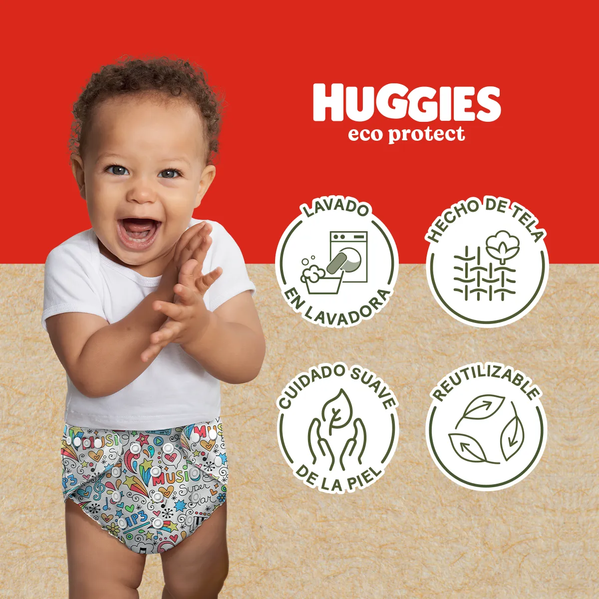 HUGGIES - Pañal Reutilizable Huggies Eco Protect 4 un