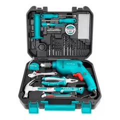 TOTAL TOOLS - Kit Taladro Percutor 680w + Herramientas - 115 Piezas Total