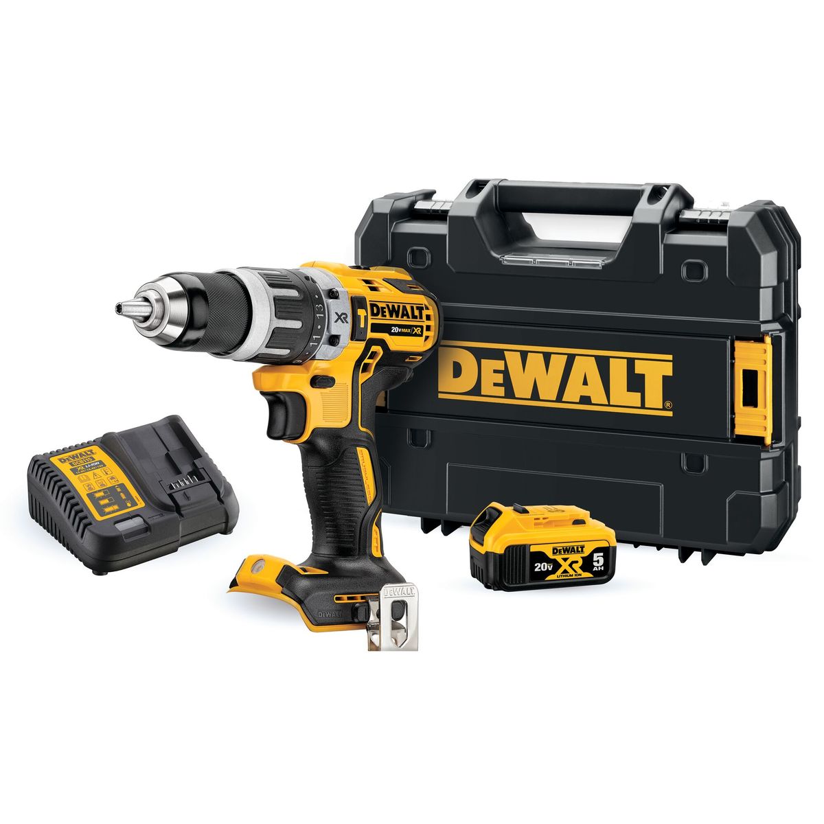 DEWALT - Kit Taladro Percutor 20V + Batería 5Ah DEWALT DCD796P1-B2