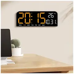 OEM - RELOJ DIGITAL DE PARED CON INDICADOR DE TEMPERATURA NARANJA