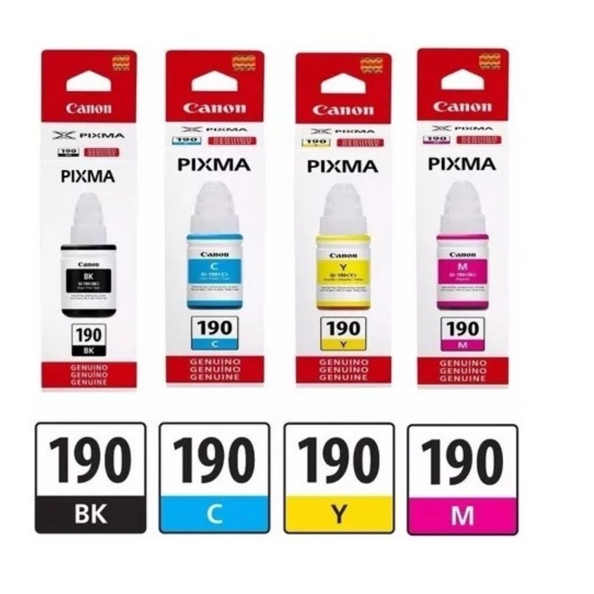 CANON - Tinta Canon Original Pack Gi-190 Bk C Y M G2100 G3110 G4100