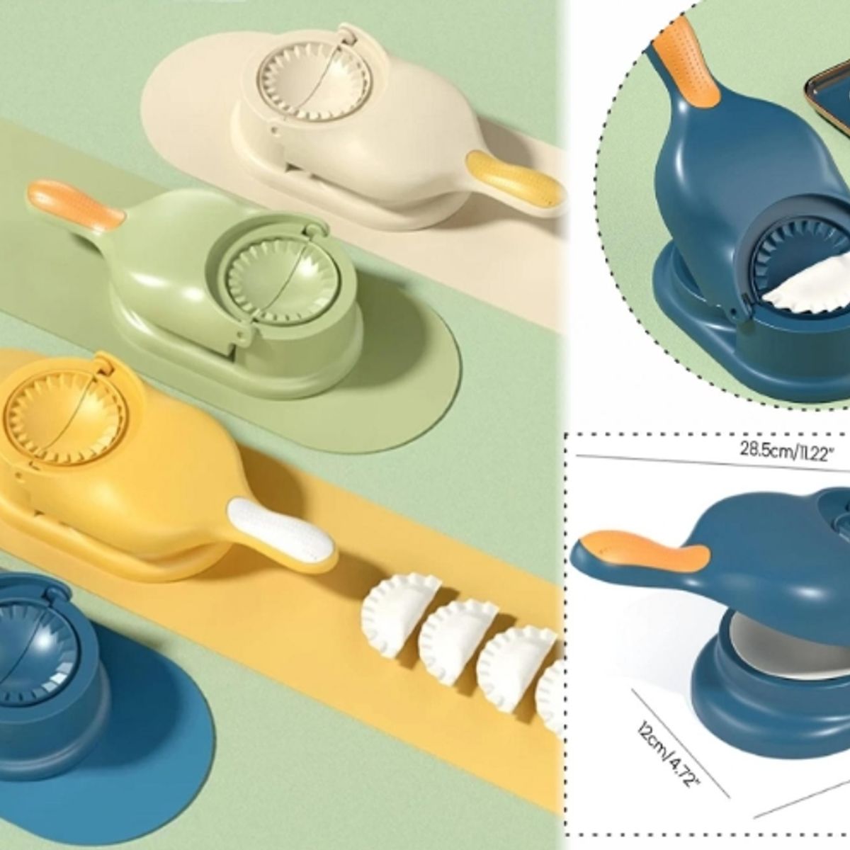 GENERICO - Prensa Mini Empanadas Máquina Para Hacer Dumplings 2 En 1 Amarillo