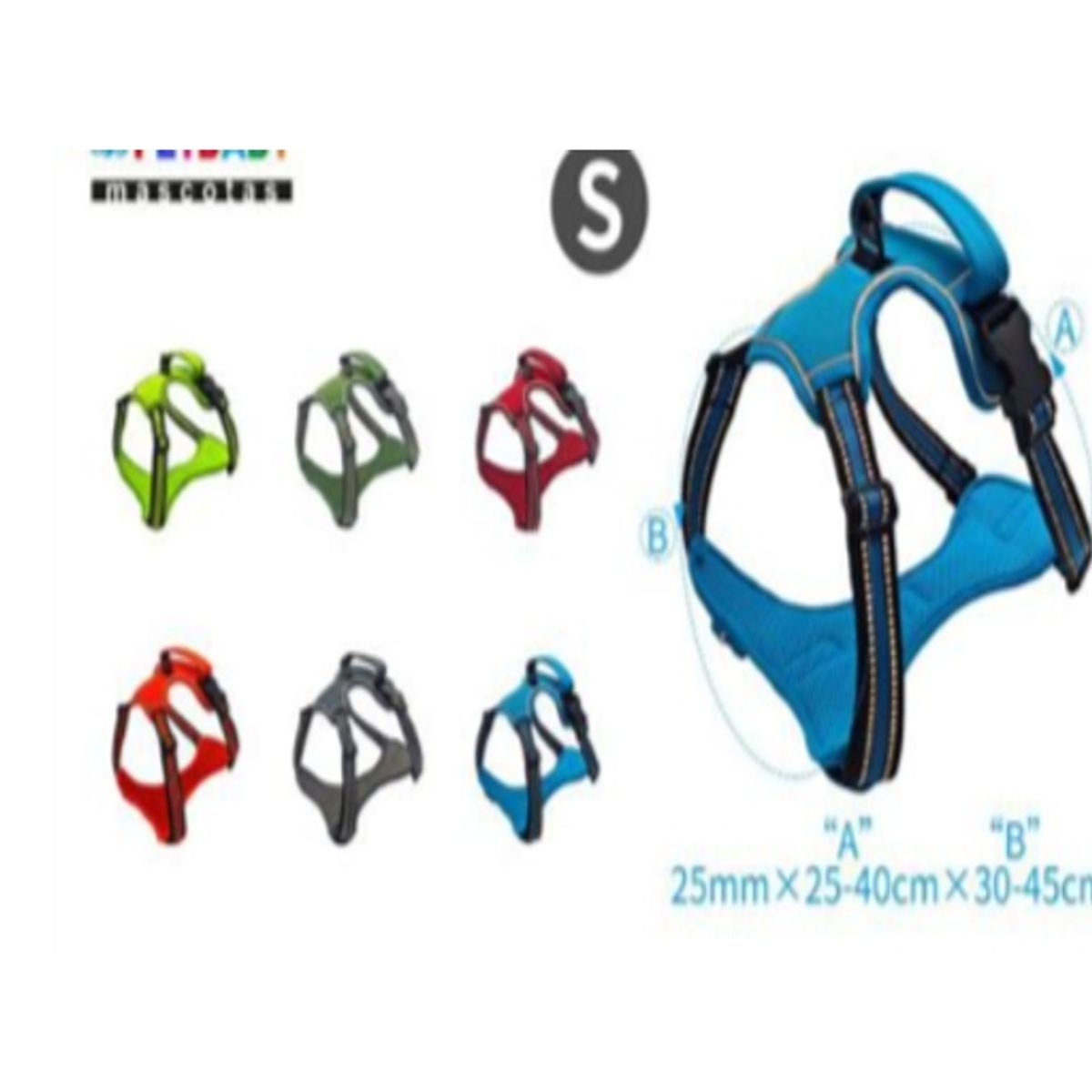 GENERICO - Arnés Tipo Pechera Reforzada Para Perros Talla S Azul