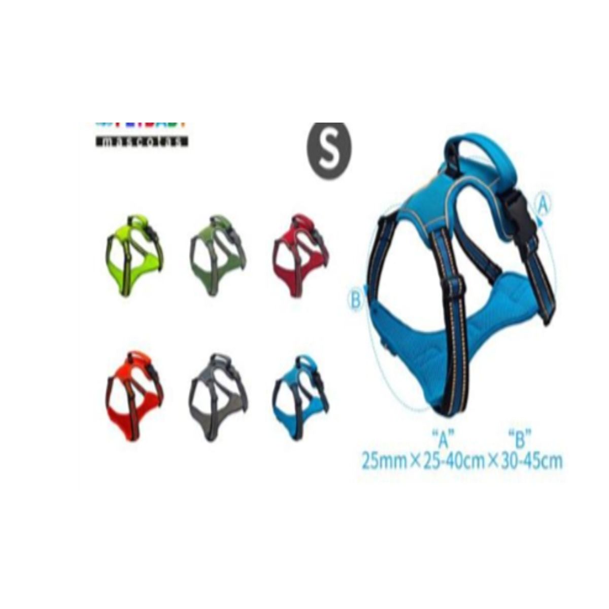 GENERICO - Arnés Tipo Pechera Reforzada Para Perros Talla S Azul