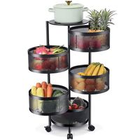 Carrito Organizador Multiuso Con Cestas Giratorias 5 Niveles