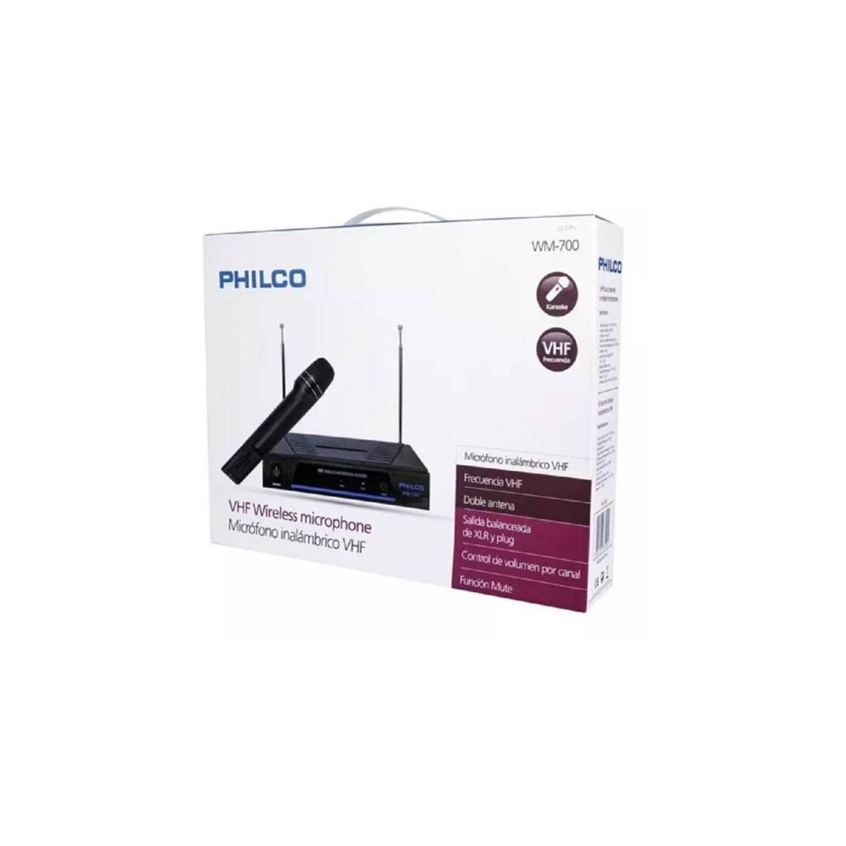 PHILCO - Microfono Inalámbrico de mano Vhf Philco Wm700