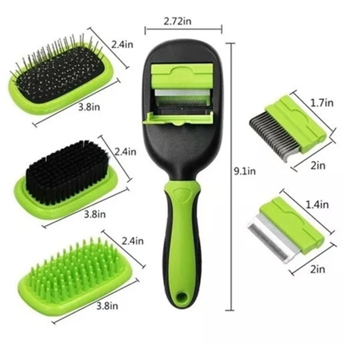 GENERICO - KIT DE ASEO PARA MASCOTAS 5  EN  1 (CEPILLOS )