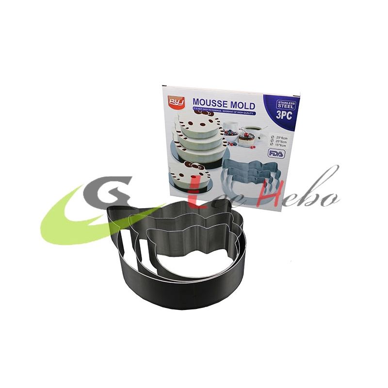 GENERICO - Molde Para Torta Forma Hkitty 3 Piezas Metal 4.5Cm