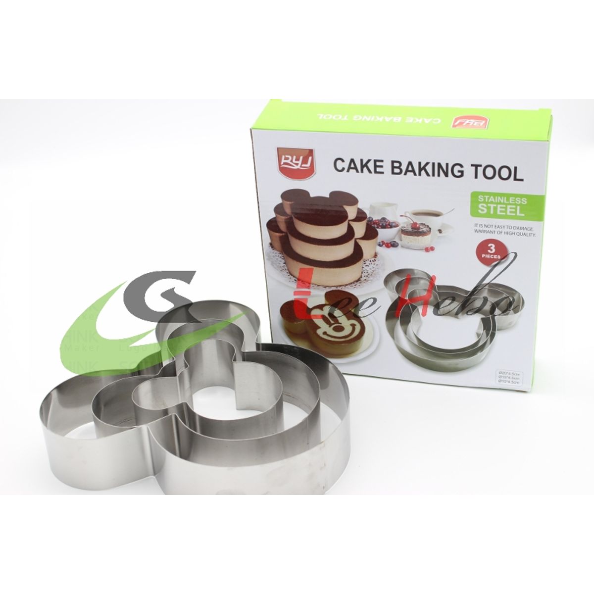 GENERICO - Molde Para Torta Forma Mkmouse 3 Piezas Metal 4.5Cm