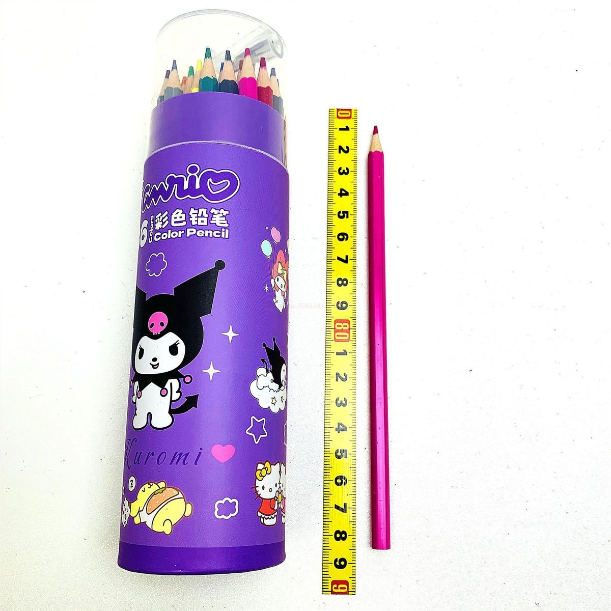 GENERICO - Lápices de Colores Set de 18 Piezas Estuche Kawaii Lápiz