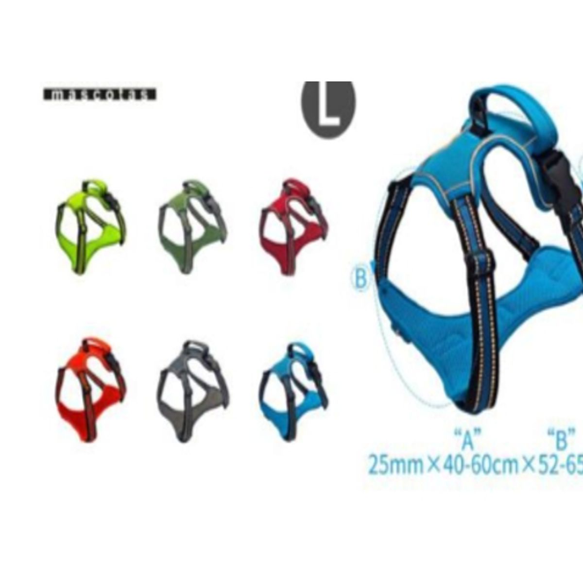 GENERICO - Arnés Tipo Pechera Reforzada Para Perros Talla L Rojo