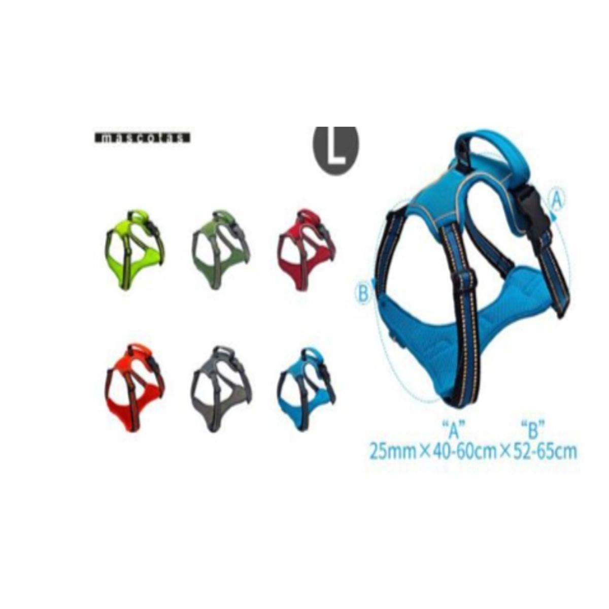 GENERICO - Arnés Tipo Pechera Reforzada Para Perros Talla L Rojo