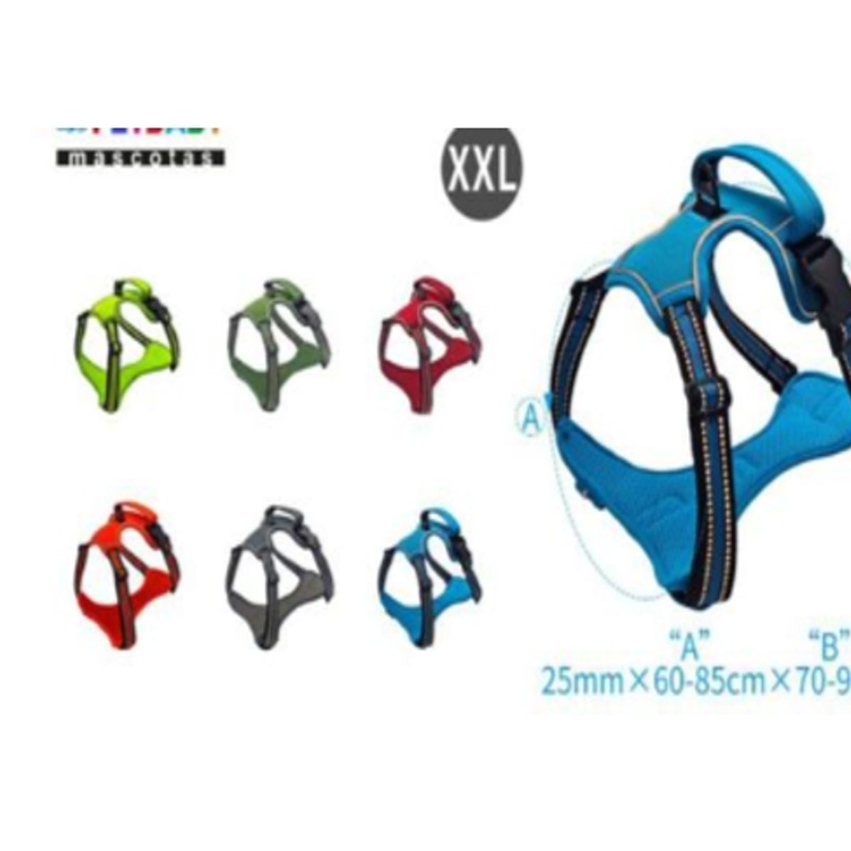 GENERICO - Arnés Tipo Pechera Reforzada Para Perros Talla XXL Azul