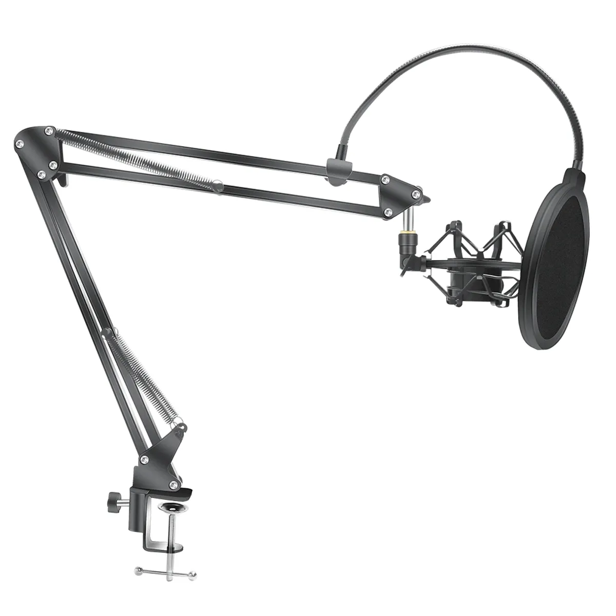 GENERICO - Kit Profesional Brazo Microfono Antipop Soporte Araña Studio