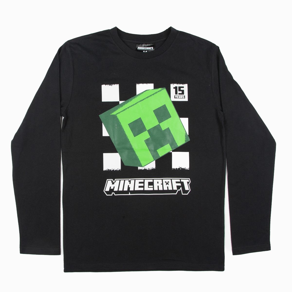 MINECRAFT - Polera Manga Larga Niño Creeper Negro Minecraft