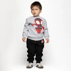MARVEL - Poleron Niño Spidey Personaje Gris