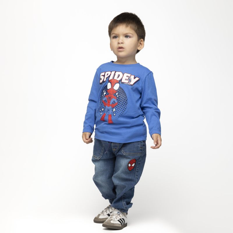 MARVEL - Polera Manga Larga Niño Spidey Azul Marvel