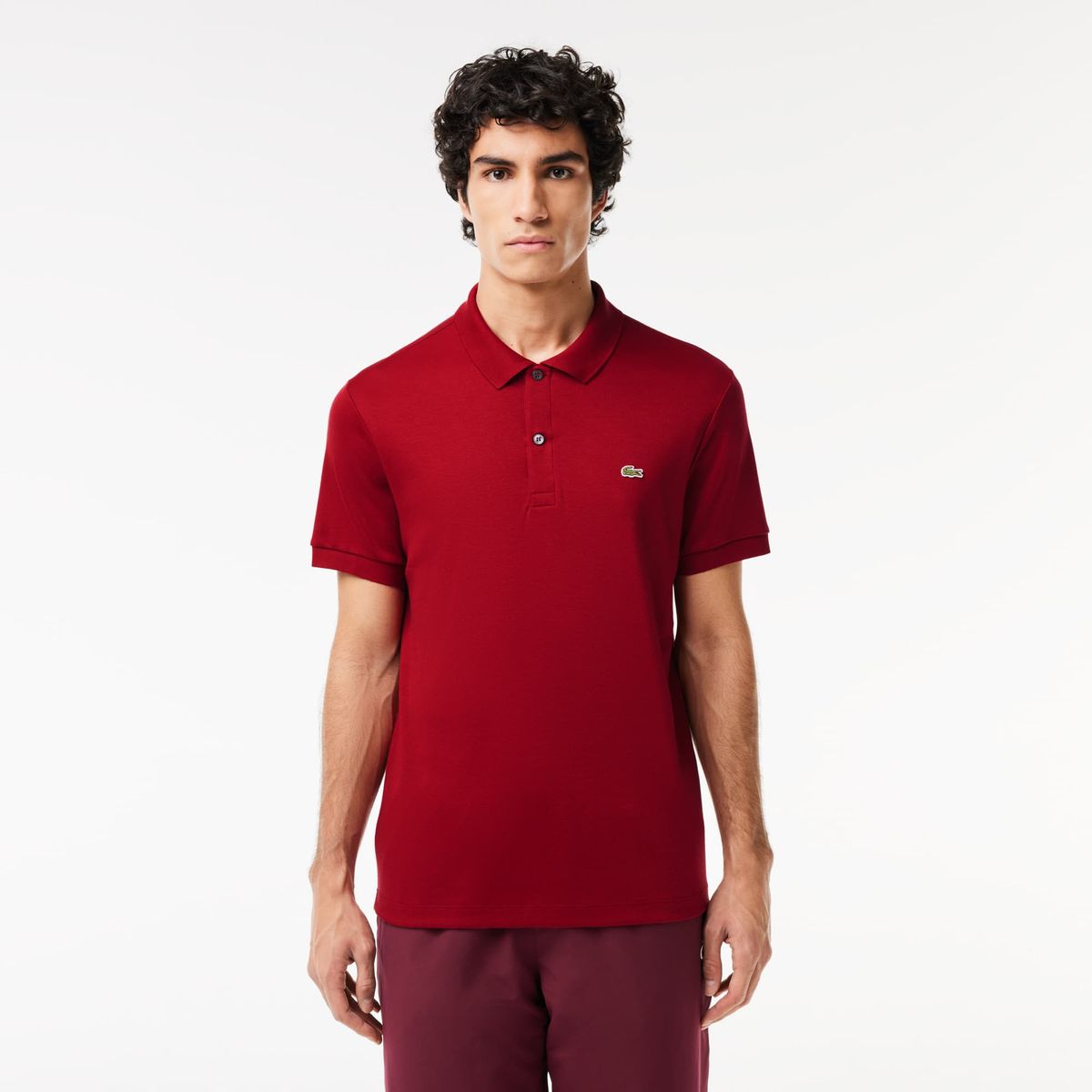 LACOSTE - Polera Polo Algodón Hombre Lacoste DH2050 Burdeo