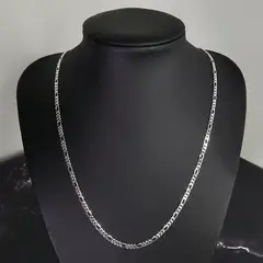 GENERICO - Cadena Figaro Plata Fina Ley 925 Collar 3mm 60cm