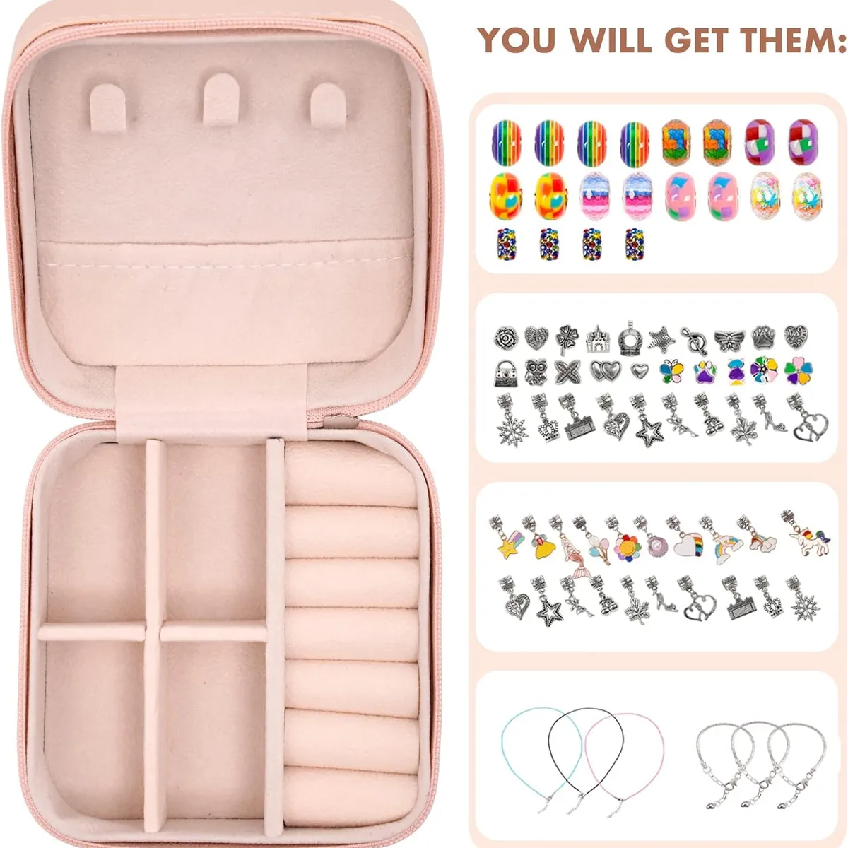 GENERICO - KIT PARA HACER PULSERAS Y COLLARES TIPO PANDORA PRINCESS