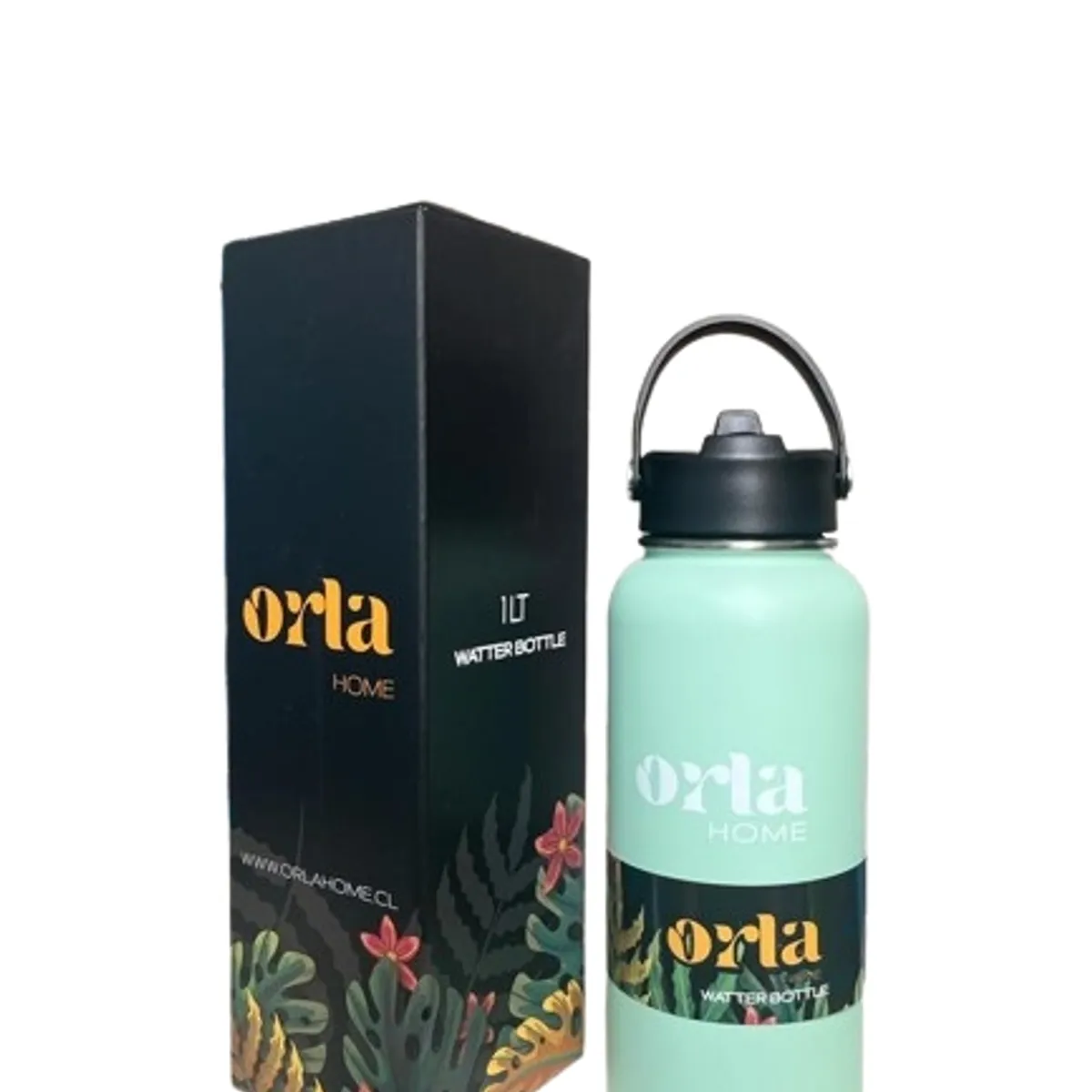 GENERICO - Termo Botella 1 Litro Acero Inox ORLA HOME + Tapa extra