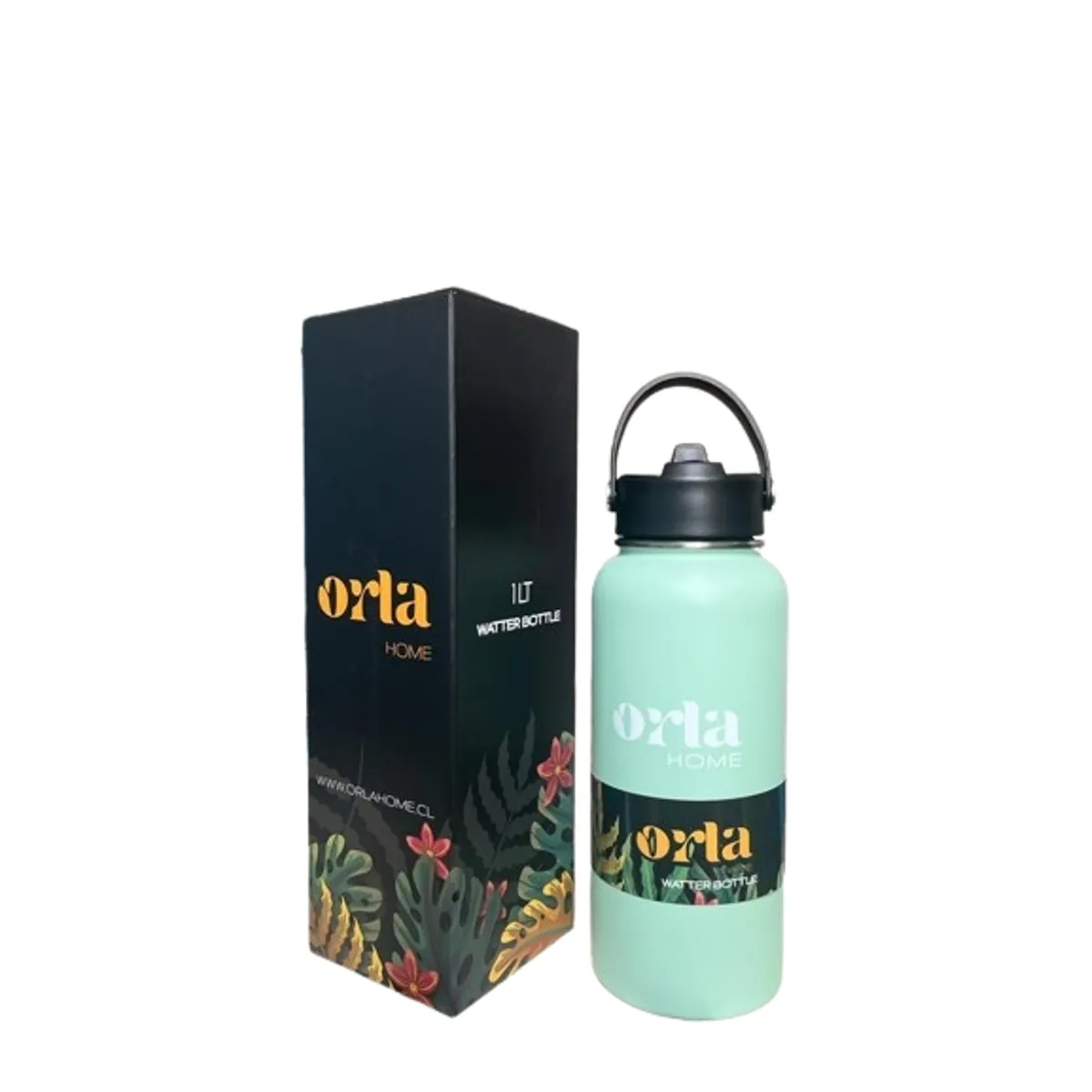 GENERICO - Termo Botella 1 Litro Acero Inox ORLA HOME + Tapa extra