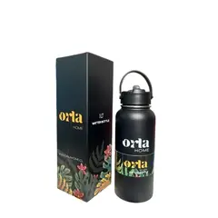 GENERICO - Termo Botella 1 Litro Acero Inox ORLA HOME + Tapa extra
