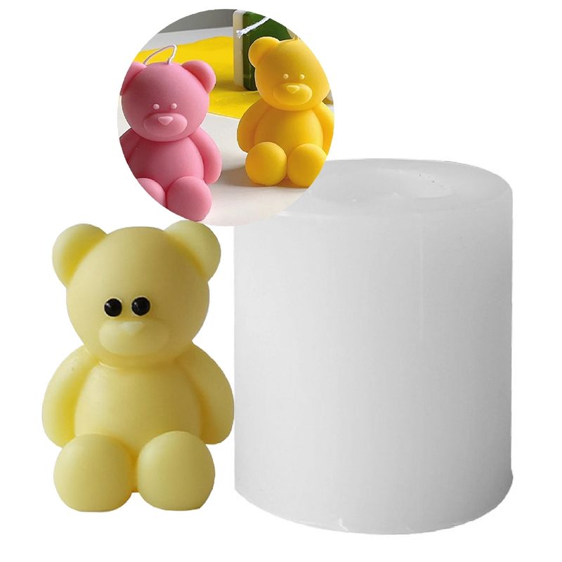 GENERICO - Molde De Silicona Para Vela Y Jabón Con Forma De Oso 45x50mm