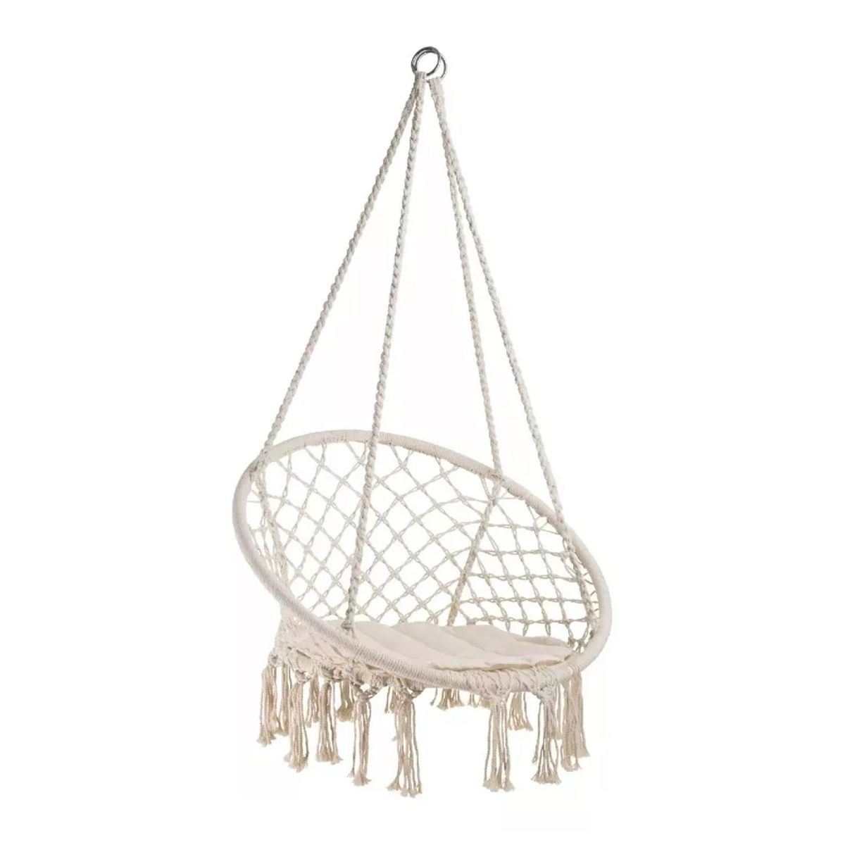 GENERICO - Silla Hamaca Colgante Columpio Terraza Jardín Blanca