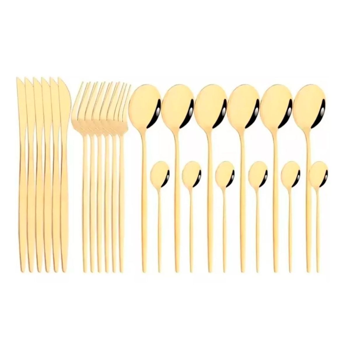 IRM - Set Cubiertos Acero Inoxidable 24 Piezas Color Dorados