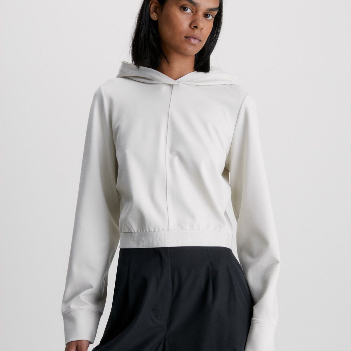 CALVIN KLEIN - Polerón con Gorro Milano Blanco Calvin Klein