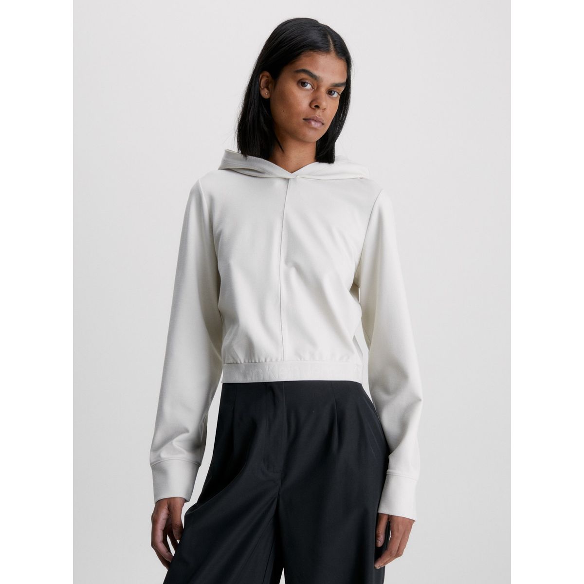 CALVIN KLEIN - Polerón con Gorro Milano Blanco Calvin Klein