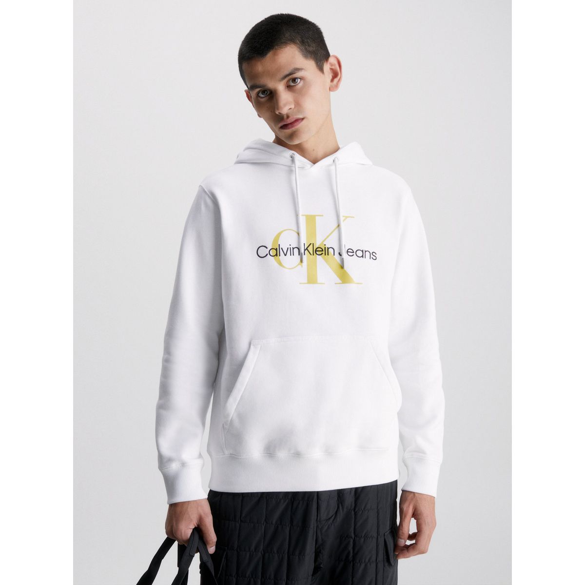 CALVIN KLEIN - Polerón con Gorro Seasonal  Blanco Calvin Klein
