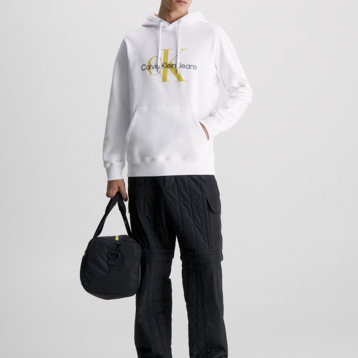 CALVIN KLEIN - Polerón con Gorro Seasonal  Blanco Calvin Klein