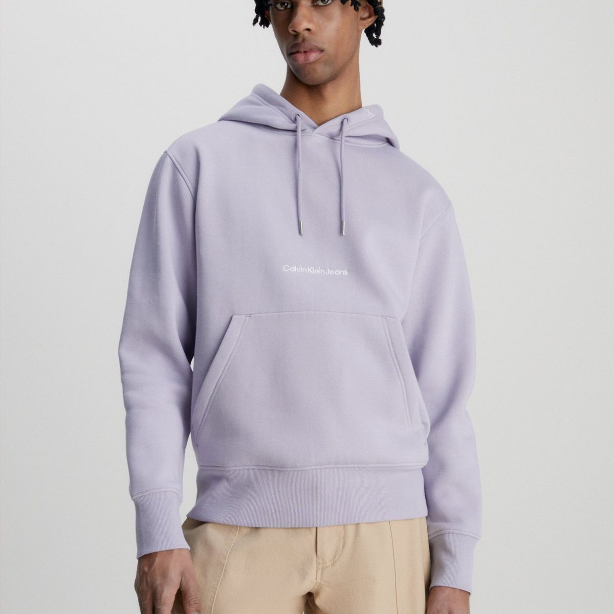 CALVIN KLEIN - Polerón con Gorro Institucional Morado Calvin Klein