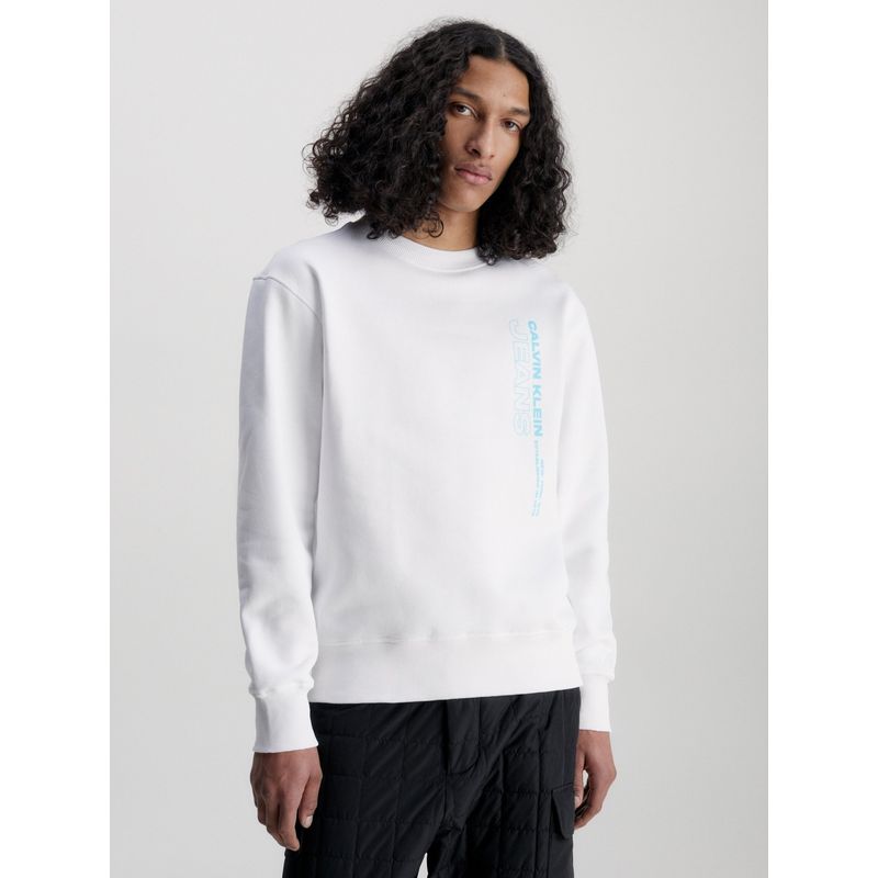 CALVIN KLEIN - Polerón Stacked Blanco Calvin Klein