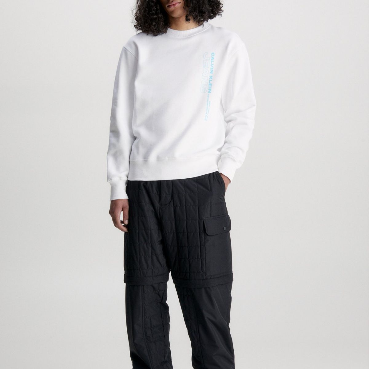 CALVIN KLEIN - Polerón Stacked Blanco Calvin Klein