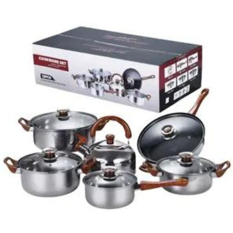 GENERICO - Set de cocina con ollas y sartenes de 12 piezas