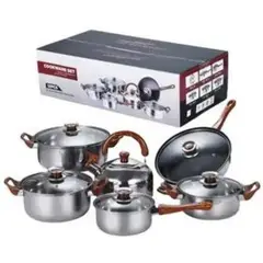 GENERICO - Set de cocina con ollas y sartenes de 12 piezas