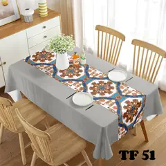 GENERICO - MANTEL ANTIMANCHA TELA GRUESA CON DISEÑO 140X220 CM TF