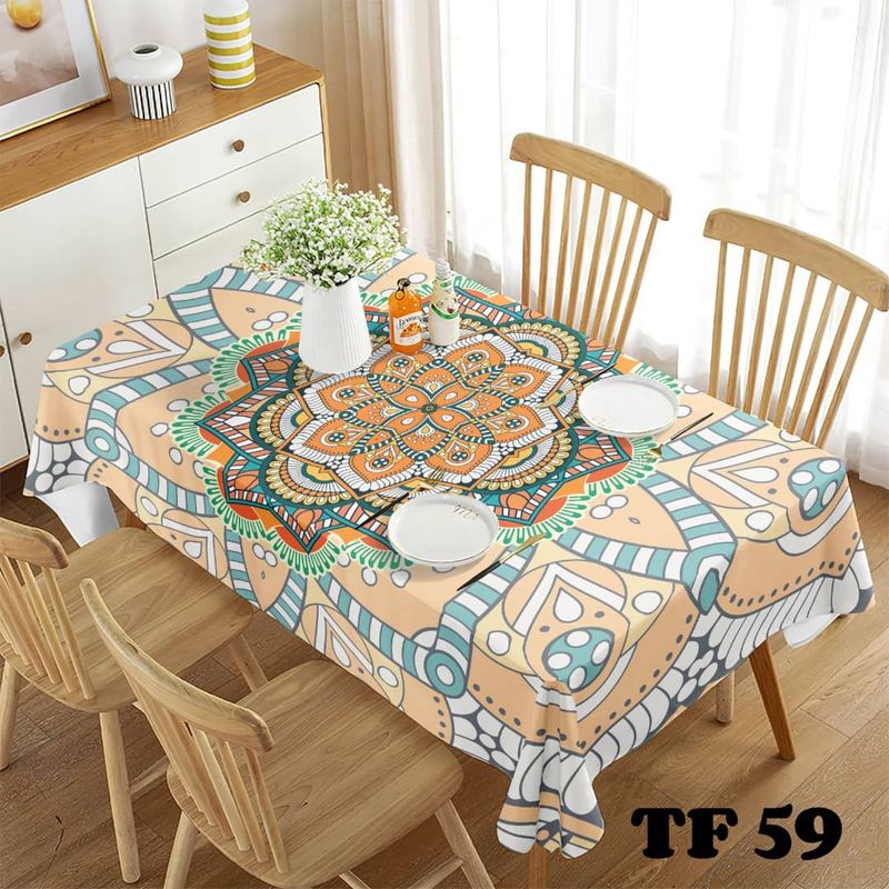 GENERICO - MANTEL ANTIMANCHA TELA GRUESA CON DISEÑO 140X220 CM TF