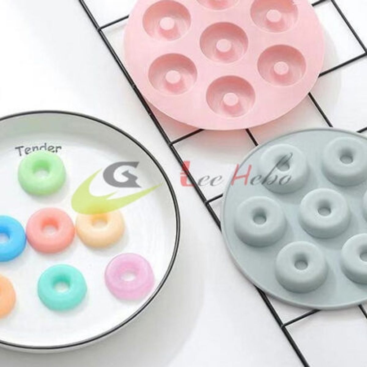 GENERICO - Molde Silicona Para Chocolate Mini Donas 7 Divisiones_