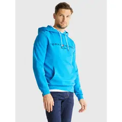 TOMMY HILFIGER - Polerón Hoodie Essential Logo Azul