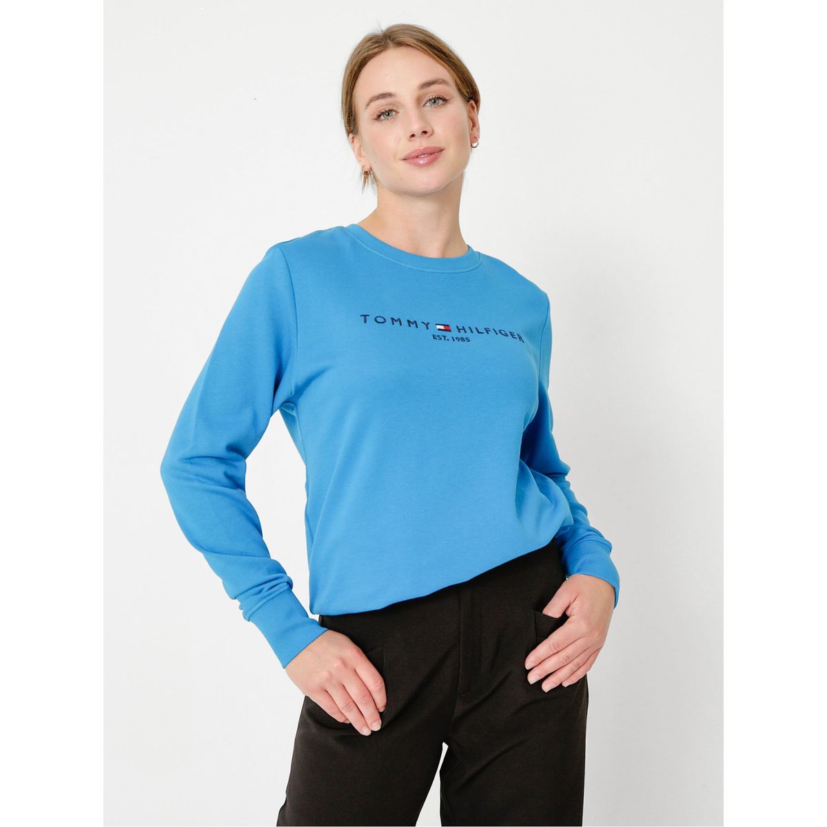 TOMMY HILFIGER - Polerón Collection 1985 Con Logo Azul Tommy Hilfiger