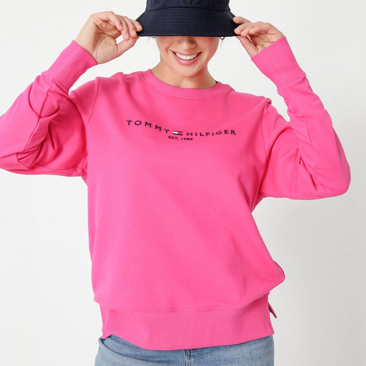 TOMMY HILFIGER - Polerón Collection 1985 Con Logo Rosado Tommy Hilfiger