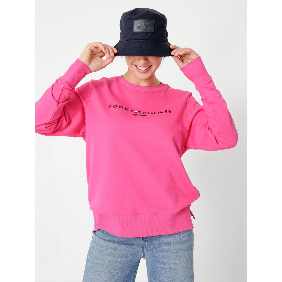 TOMMY HILFIGER - Polerón Collection 1985 Con Logo Rosado Tommy Hilfiger