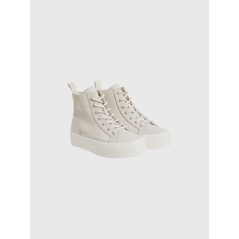 CALVIN KLEIN - Zapatillas Bold Vulc Con Plataforma Y Cordones Beige Calvin Klein