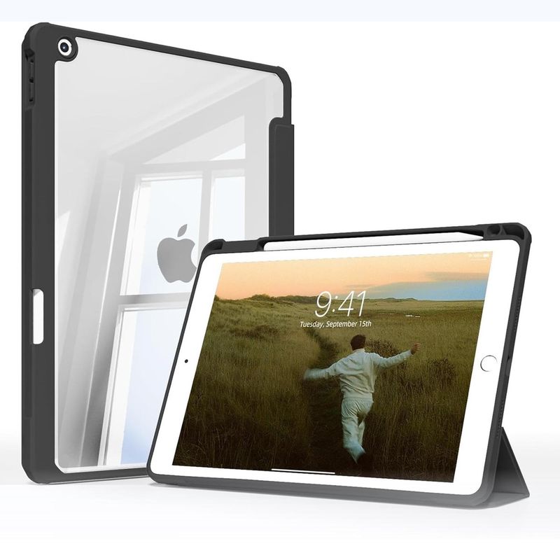 LINKON - Estuche Funda Smart Case Espacio Lápiz iPad Linkon - Negro - 10.2"