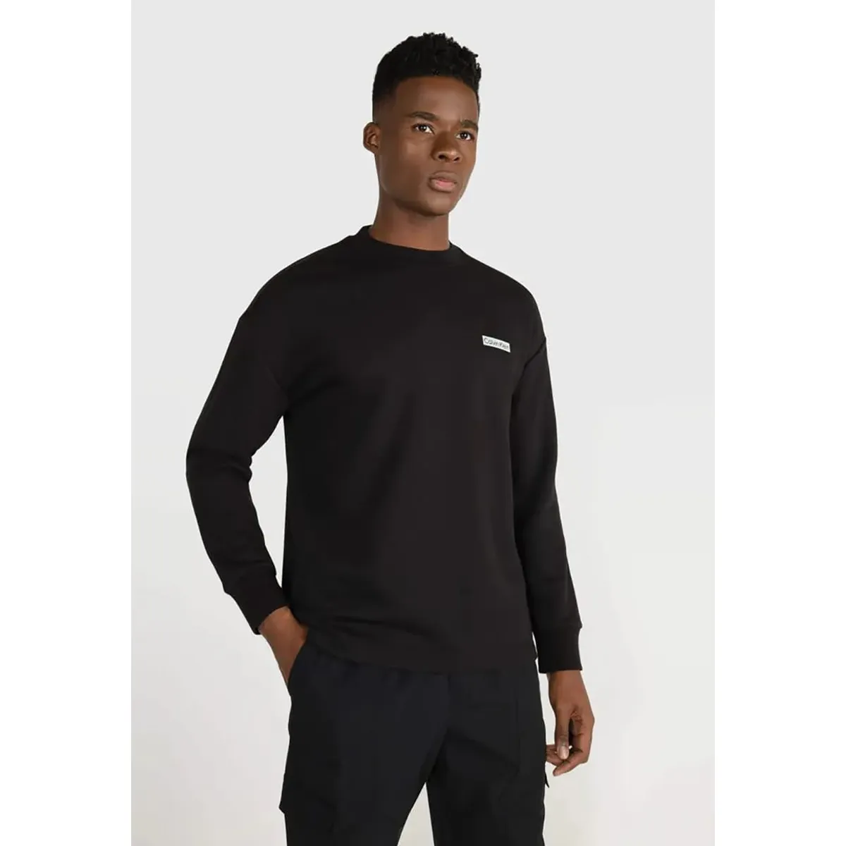 CALVIN KLEIN - Polerón Back Print  Negro Calvin Klein